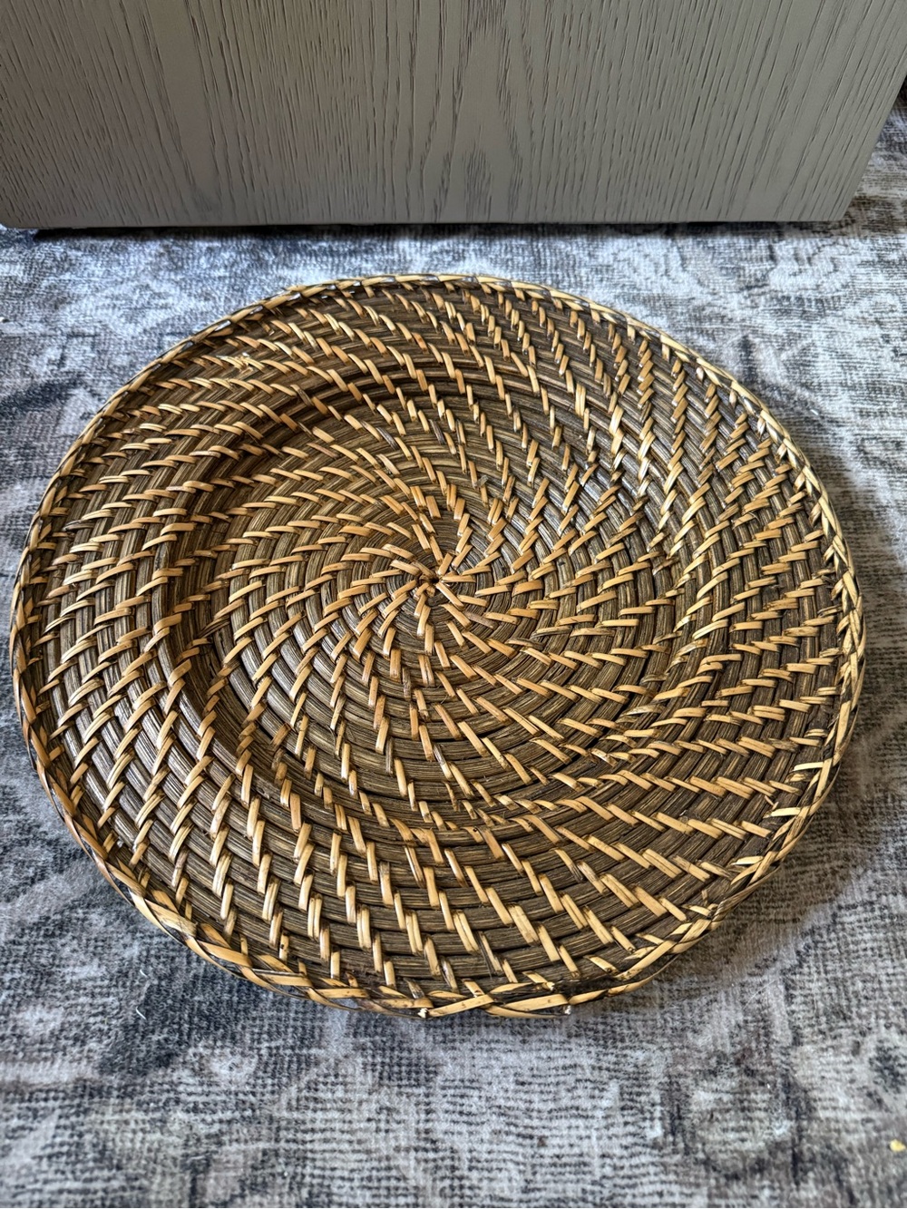 Woven Rattan Charger Plates-Six Total